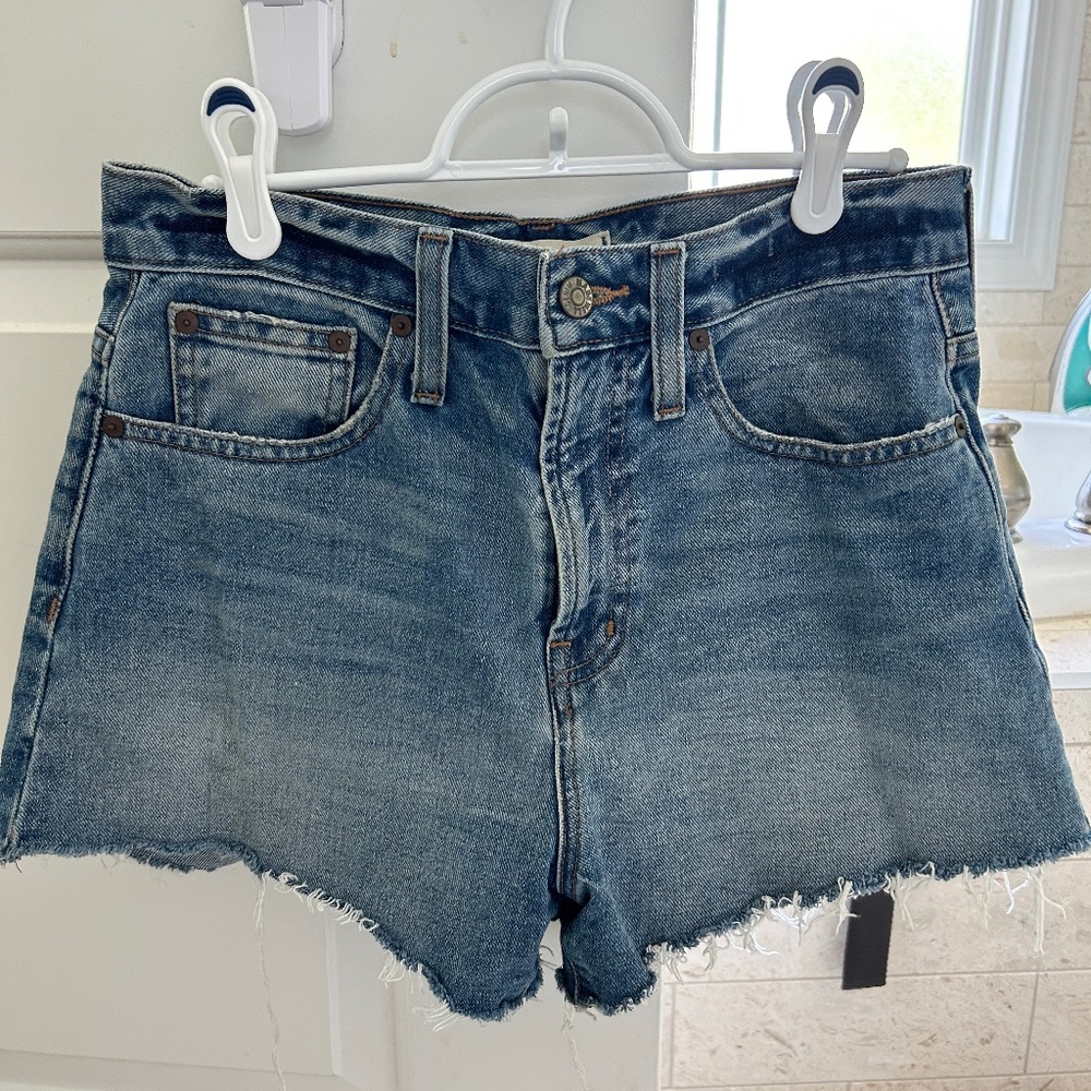 Madewell high rise jean shorts